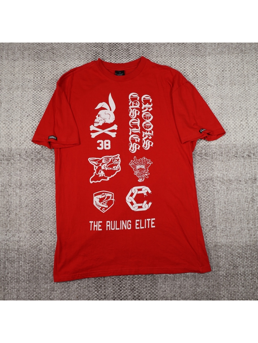 Crooks & Castles The Ruling Elite Graphic T Shirt Red Large Streetwear Skull